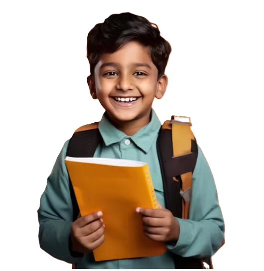 Happy boy reading